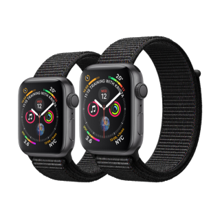 Refurbished Apple Watch Series 4 (GPS) Space Grey Aluminium Case with Black Sport Loop 44mm