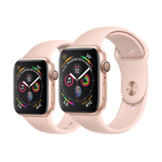 Refurbished Apple Watch Series 4 (GPS) Gold Aluminium Case with Pink Sports Band 40mm