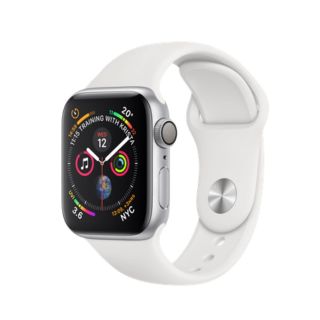 Refurbished Apple Watch Series 4 GPS + Cellular, 40mm Silver Aluminium Case with White Sport Band, A