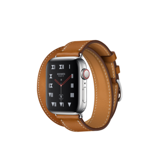 Refurbished Apple Watch Stainless Steel Case with Fauve Barenia Leather Double Tour 40mm